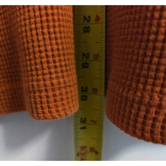 VTG Polo Ralph Lauren Hoodie Mens XL Orange Hooded Thermal Waffle Knit Pullover - Picture 7 of 7